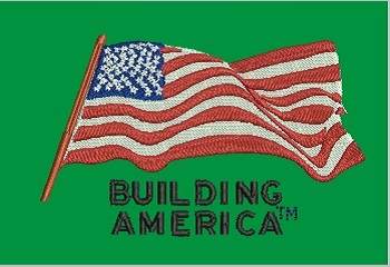 Modern UP Flag with Building America