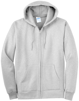 Zipper Hoody - Ash - front