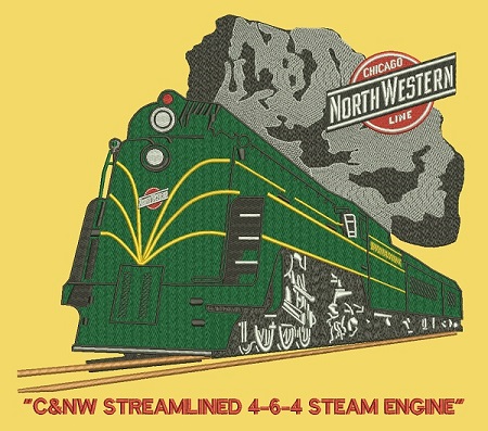 C&NW Streamlined 4-6-4 3/4 View