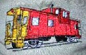 Red Caboose with Yellow Ends
