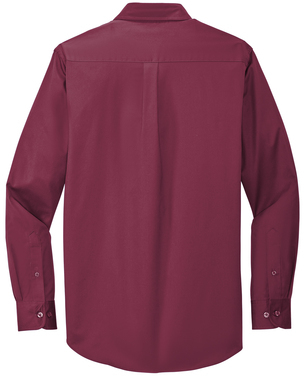 Long Sleeve Dress Shirt - Burgundy - back