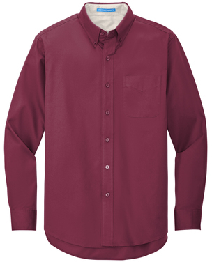 Long Sleeve Dress Shirt - Burgundy - front