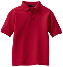 Youth Polo Shirt - Red - Front