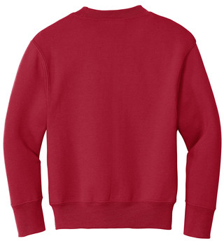 Youth Crewneck Sweatshirt - Red - Back