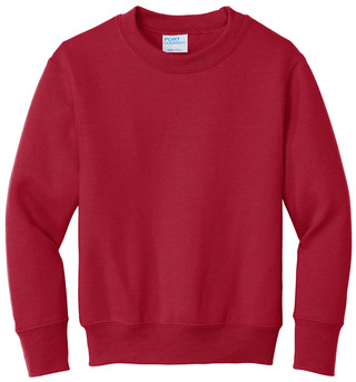 Youth Crewneck Sweatshirt - Red - Front