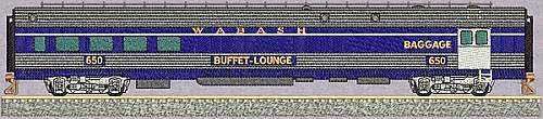 Budd built Buffet / Lounge / Baggage #650 for the Blue Bird