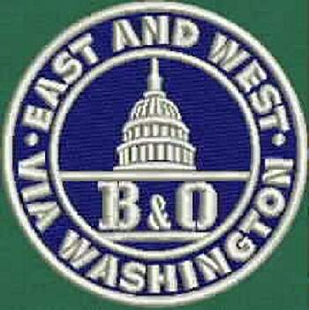 B&O Circle East West Via Washington with White Letters