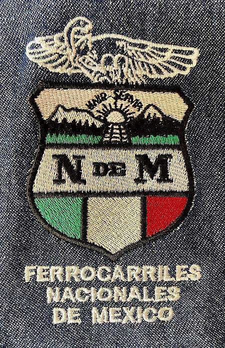 Shield and Silver Eagle Outline with Ferrocarriles Nacionales de Mexico Below