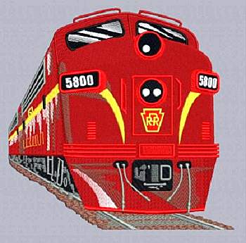 3/4 view EMD E-8 #5800