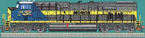 GE ES44AH #1897 Monon Heritage scheme FANTASY VERSION